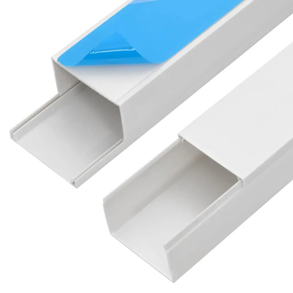 Cable Trunking White Self-Adhesive 100x60mm 10m PVC Wire Management Cover