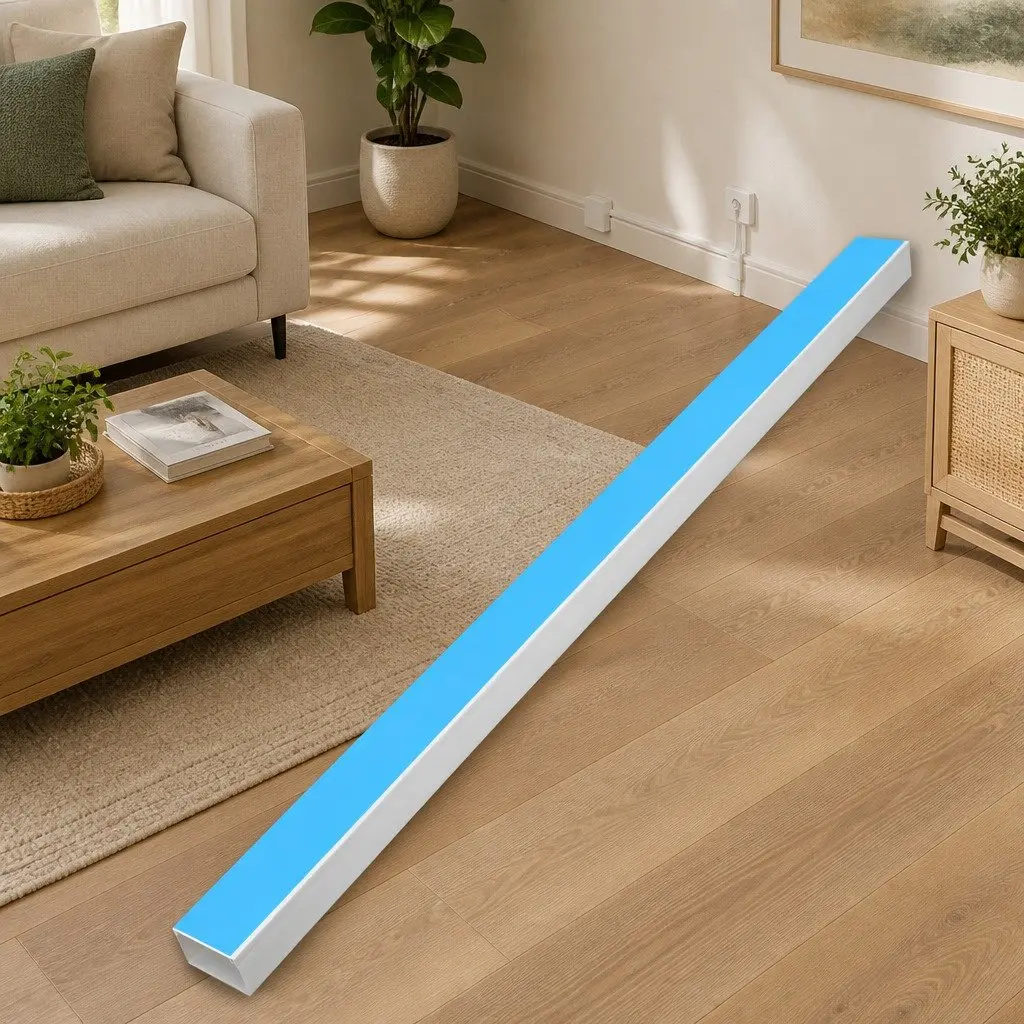 Cable Trunking Self-Adhesive 60x40mm 30m White PVC Cord Concealer Wall Floor