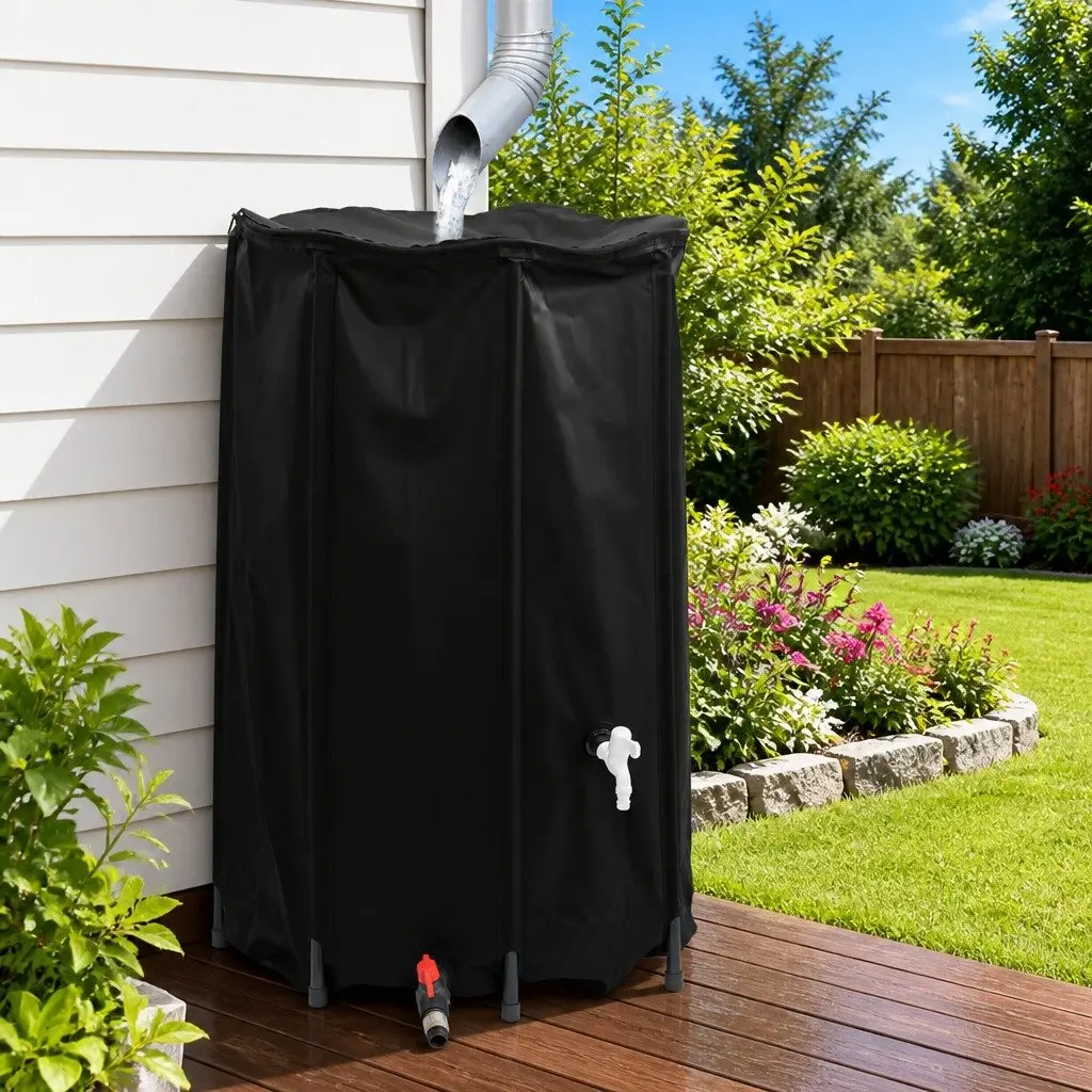 Water Tank 500L Foldable Collapsible Rainwater Storage Garden Black