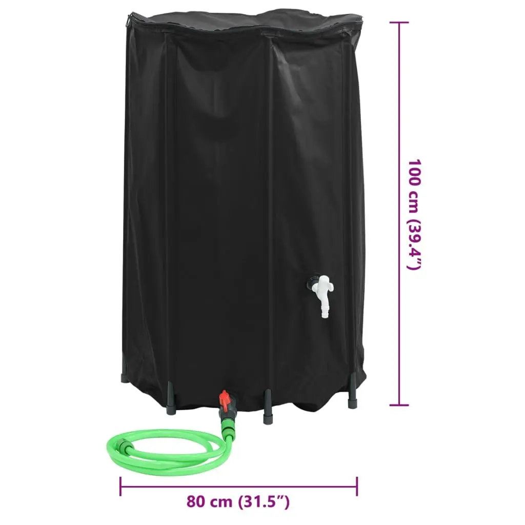 Water Tank 500L Foldable Collapsible Rainwater Storage Garden Black