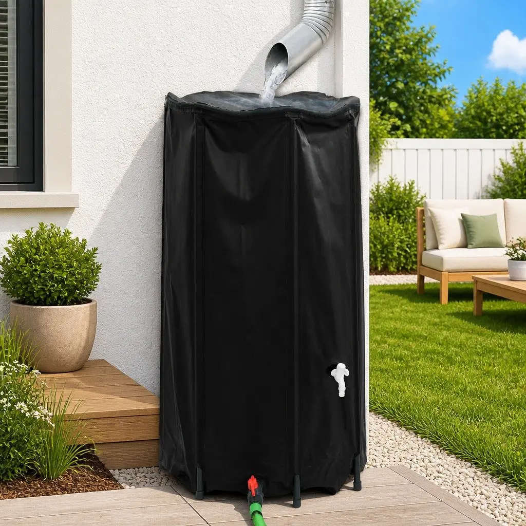 Water Tank with Tap for Garden 250L Foldable Collapsible Rain Water Storage Container