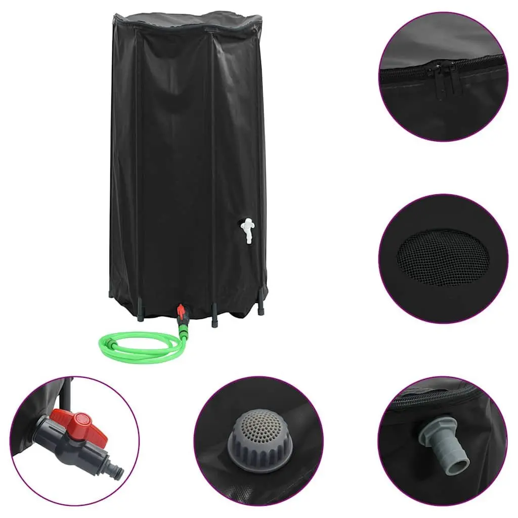 Water Tank with Tap for Garden 250L Foldable Collapsible Rain Water Storage Container