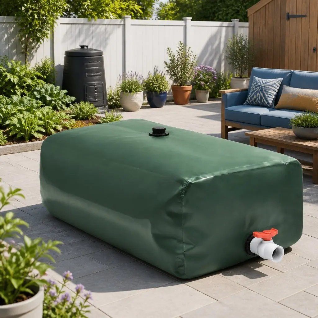 Foldable Water Tank for Garden Outdoor Use 1500L Green