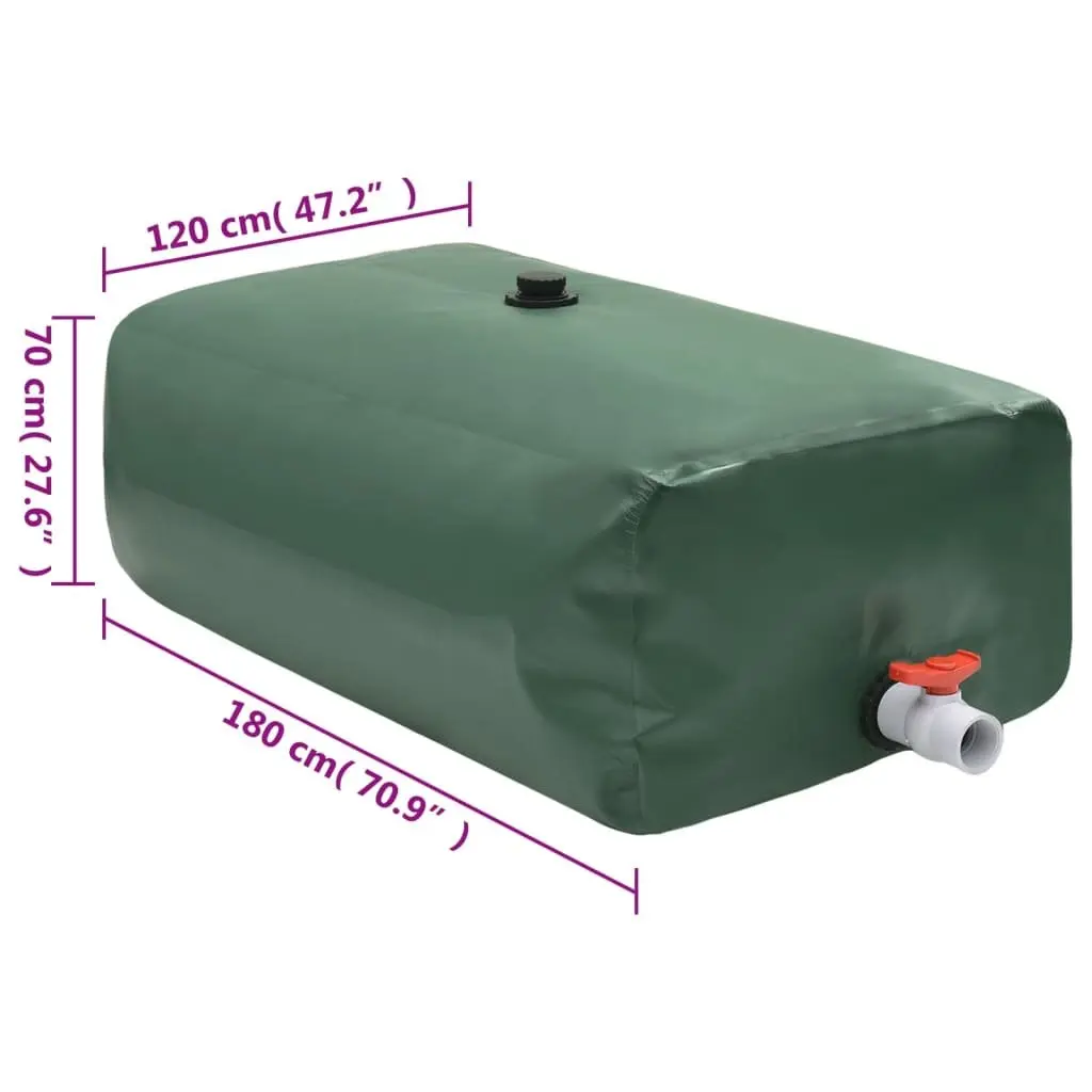 Foldable Water Tank for Garden Outdoor Use 1500L Green