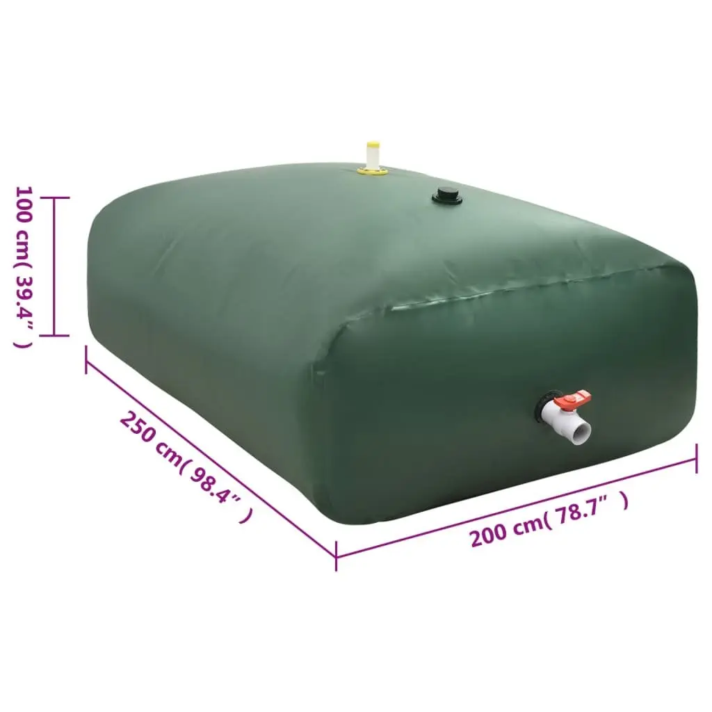 Foldable Water Tank 5000L Garden Storage with Tap Green PVC Container