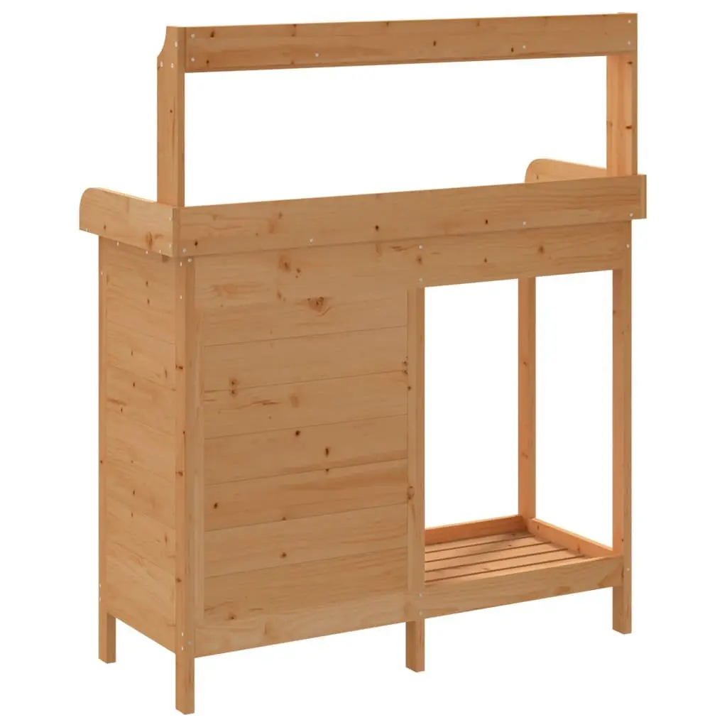 Potting Table for Garden 110.5x45x124.5 cm Solid Wood Fir with Cabinet