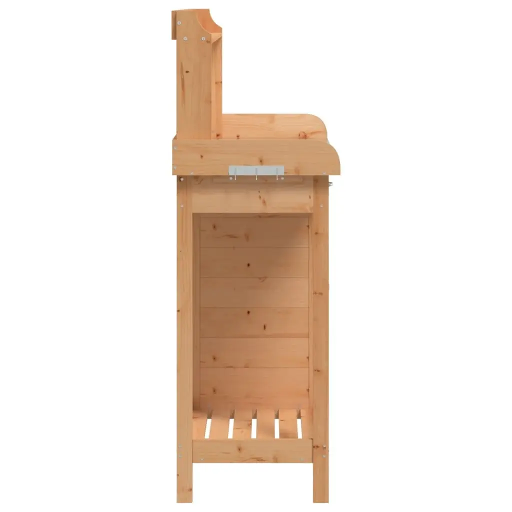 Potting Table for Garden 110.5x45x124.5 cm Solid Wood Fir with Cabinet