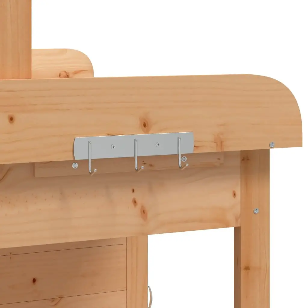 Potting Table for Garden 110.5x45x124.5 cm Solid Wood Fir with Cabinet