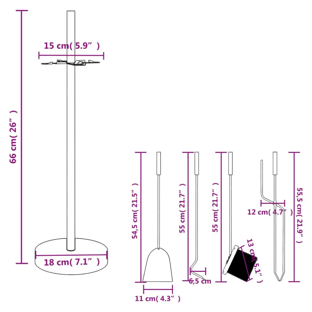 5-Piece Fireplace Tool Set