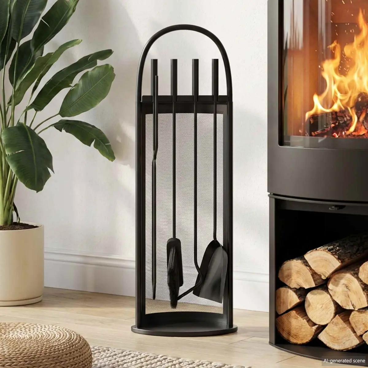 5-Piece Black Fireplace Tool Set