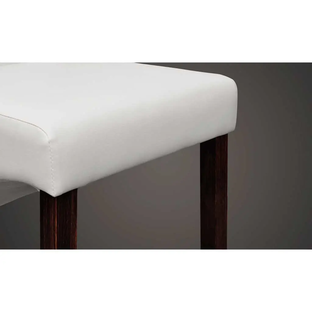 Dining Chairs Set of 4 Kitchen White Faux Leather Ergonomic Padded Backrest