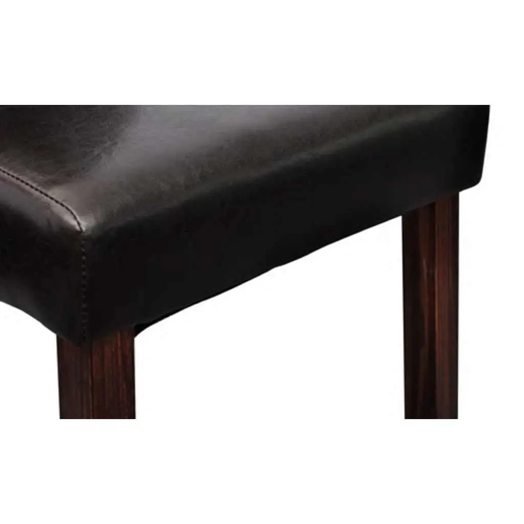 Dining Chairs 4 pcs Brown Faux Leather Padded Seats Ergonomic Kitchen Furniture