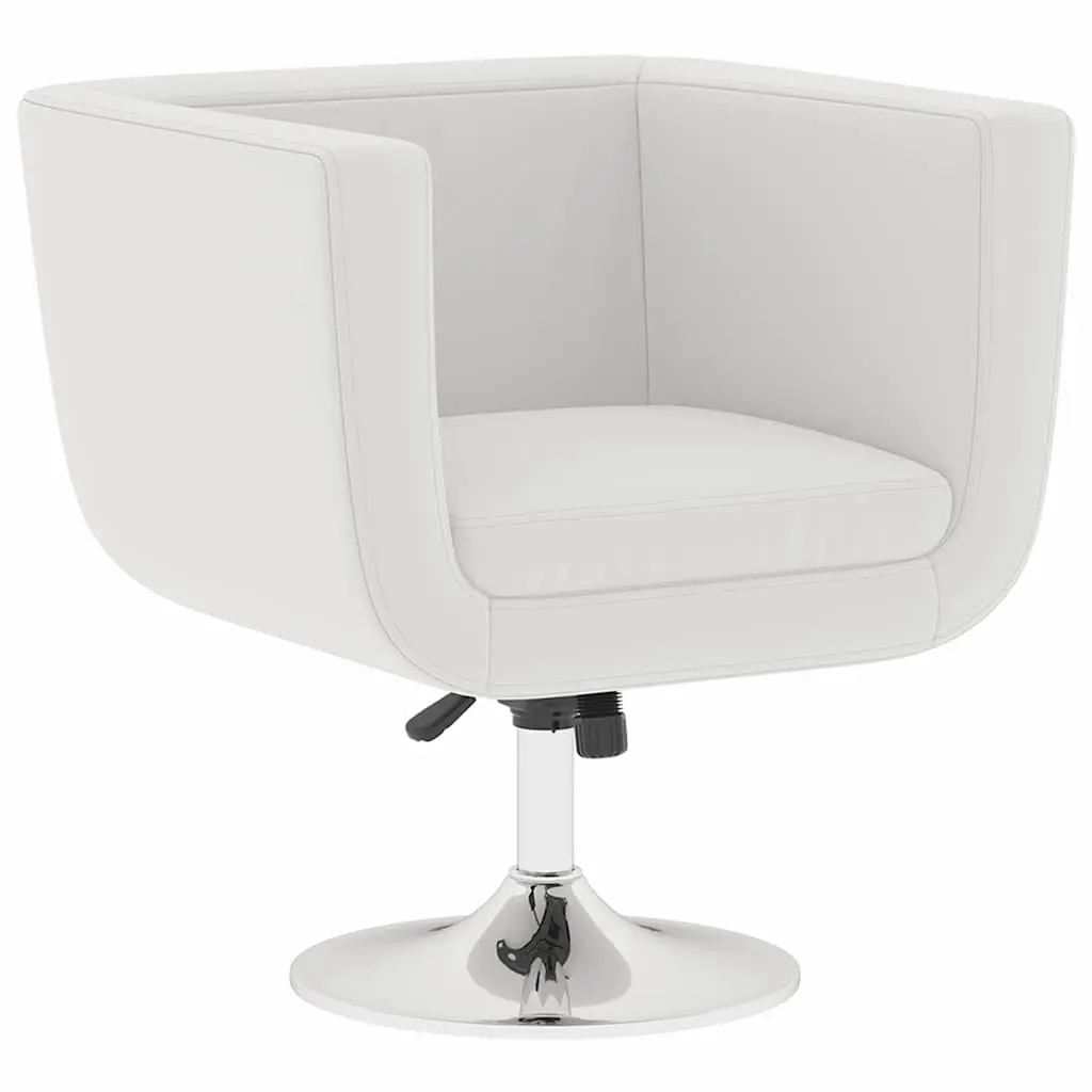 Bar Chairs 2 pcs White Swivel Armchairs Height Adjustable Padded Seat Office