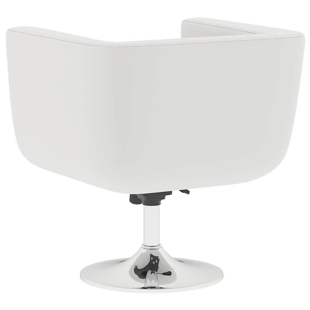 Bar Chairs 2 pcs White Swivel Armchairs Height Adjustable Padded Seat Office