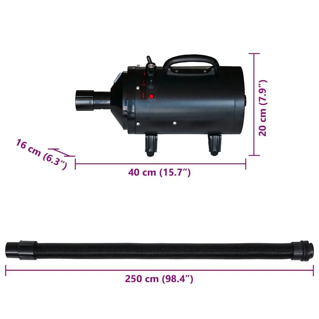 Professional Pet Hair Dryer 2400W Adjustable Speed Temperature Dog Grooming
