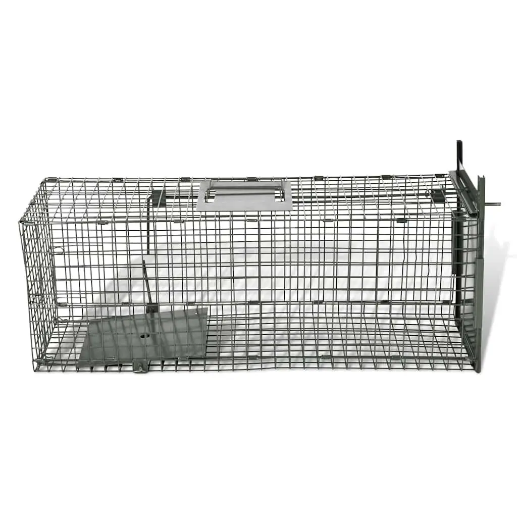 Live Animal Trap for Humane Animal Control Green 1 Door Foldable Handle