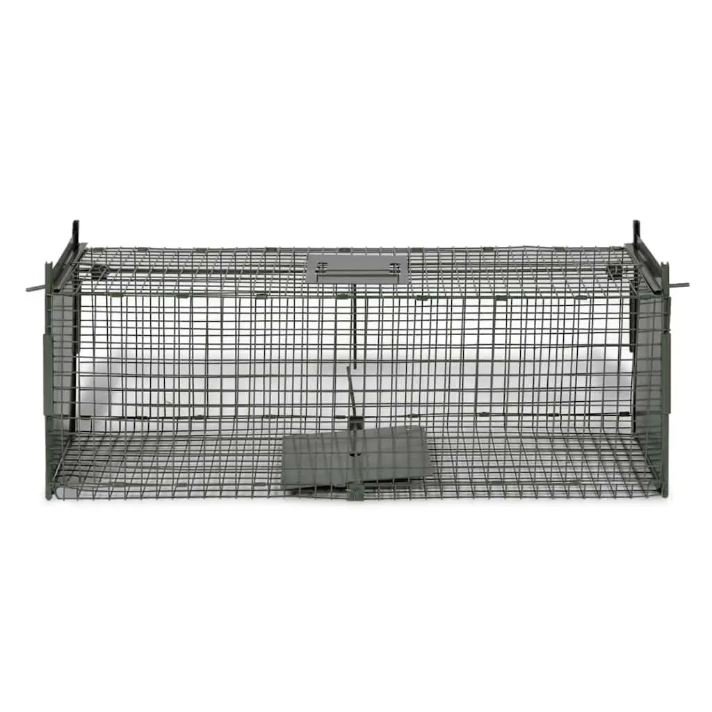 Live Animal Trap Cage Outdoor Green Foldable Handle 2 Door