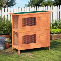 Rabbit Hutch Specifications: Wooden Animal House with 4 Doors
