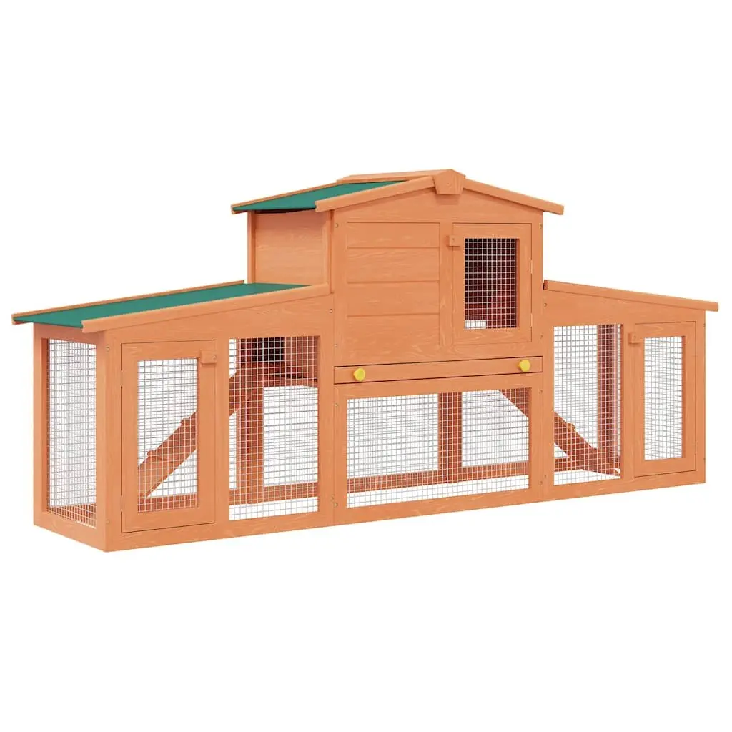 Large Rabbit Hutch Two Storey Small Animal Cage Wooden House Pet Enclosure