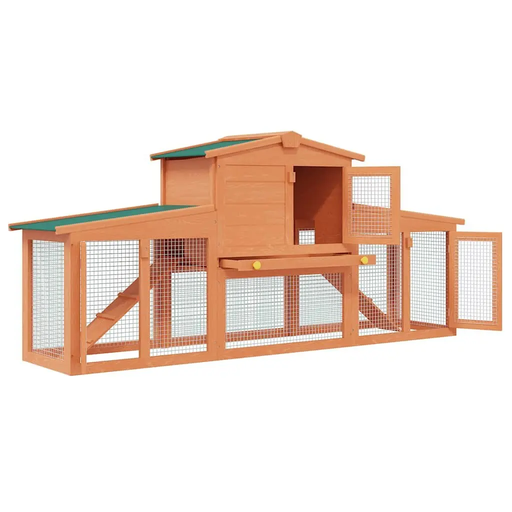 Large Rabbit Hutch Two Storey Small Animal Cage Wooden House Pet Enclosure
