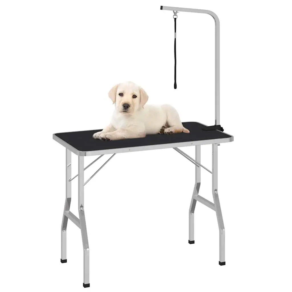 Pet Grooming Table Foldable Adjustable Arm Loop Brown Professional Home Mobile