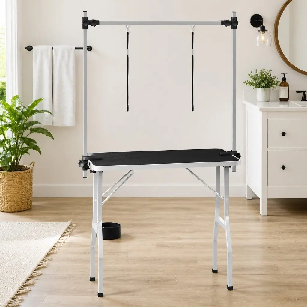 Foldable Dog Grooming Table and Arm