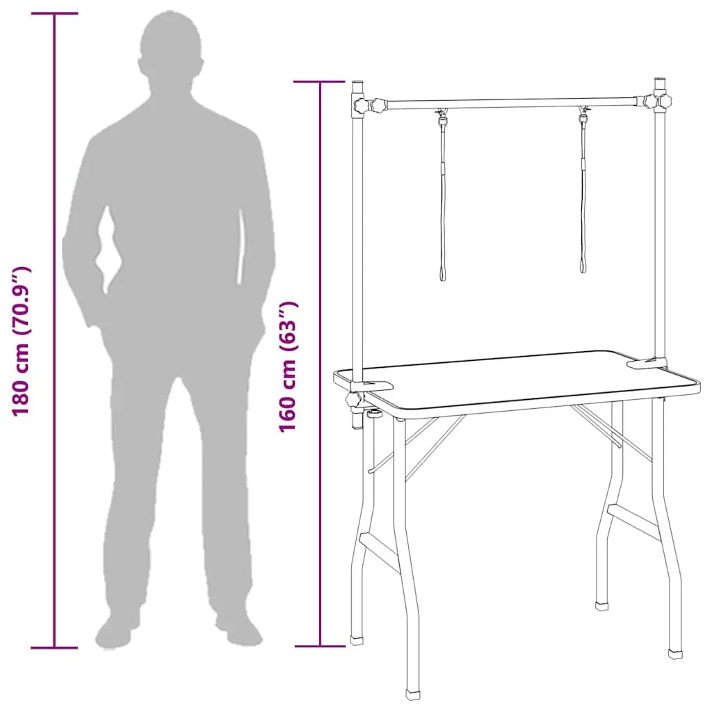 Dog Grooming Table Foldable Professional Adjustable Arm Size