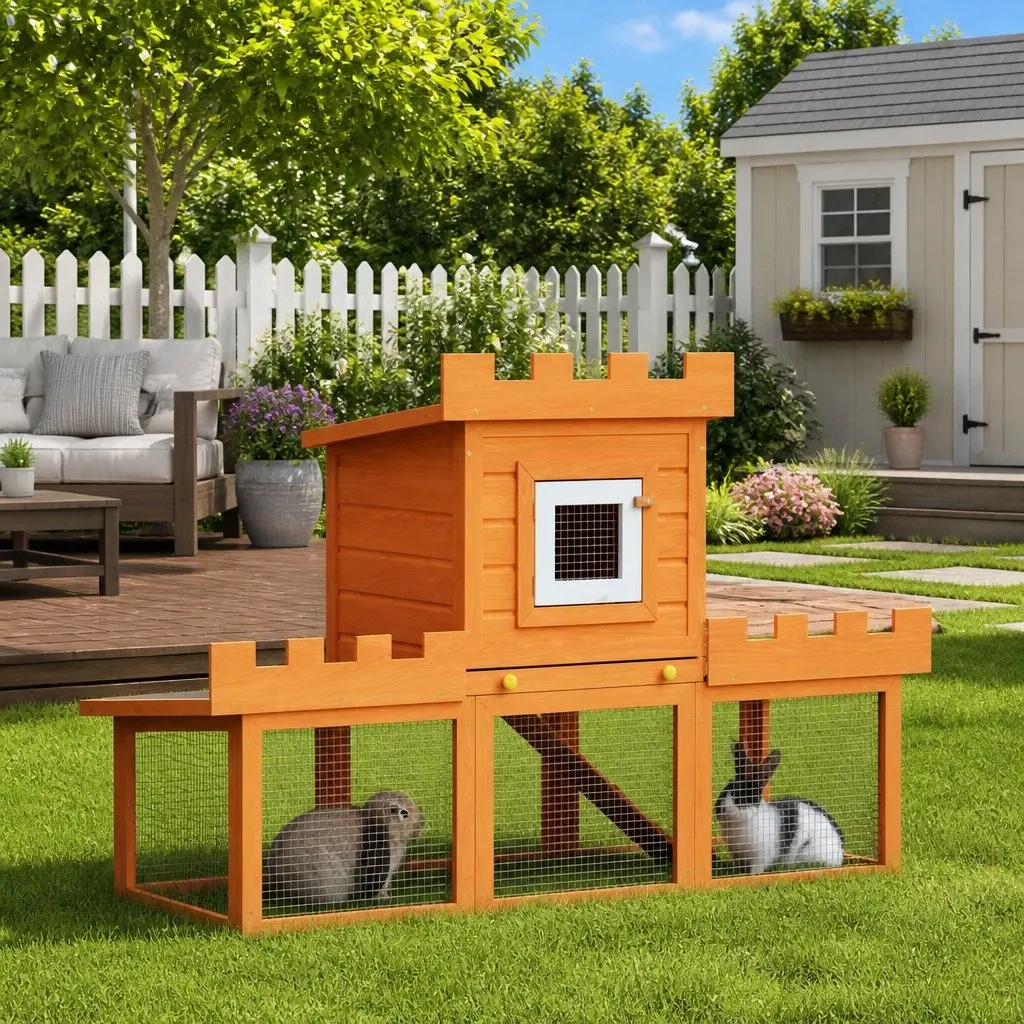 2-Layer Outdoor Rabbit Hutch