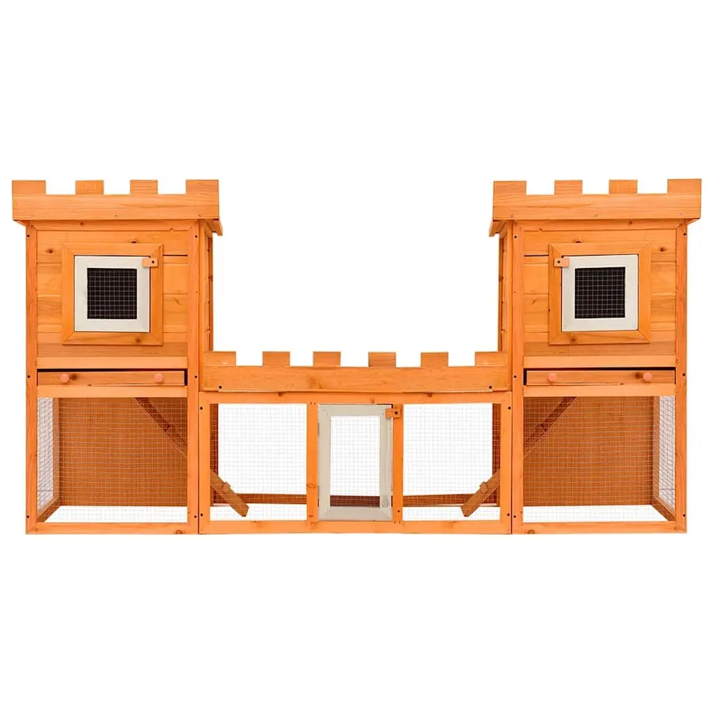 Rabbit Hutch Double House Large Outdoor Pet Cage 2 Layer Small Animal Habitat