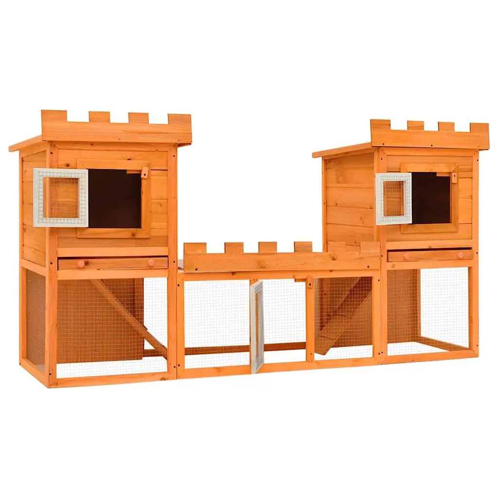 Rabbit Hutch Double House Large Outdoor Pet Cage 2 Layer Small Animal Habitat
