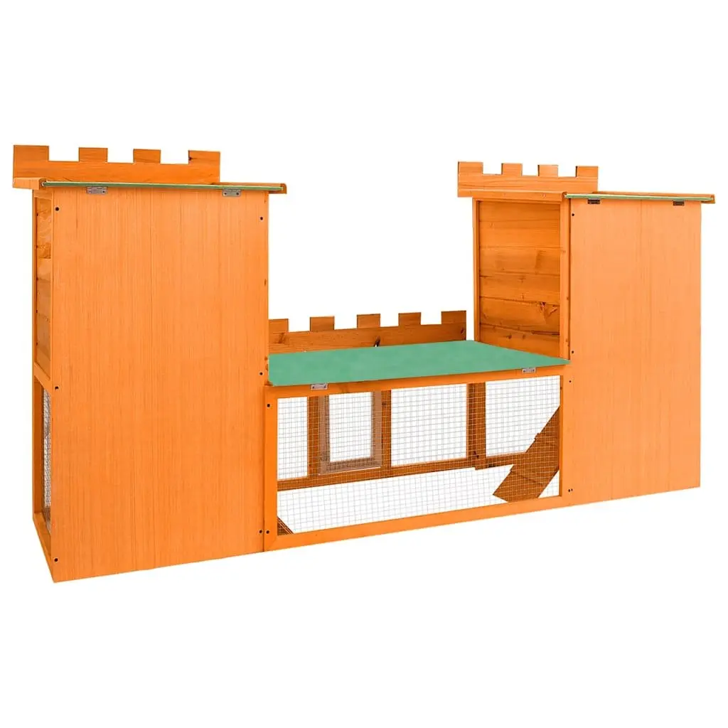 Rabbit Hutch Double House Large Outdoor Pet Cage 2 Layer Small Animal Habitat