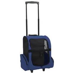 Lightweight Foldable Pet Trolley for Small Pets - Blue