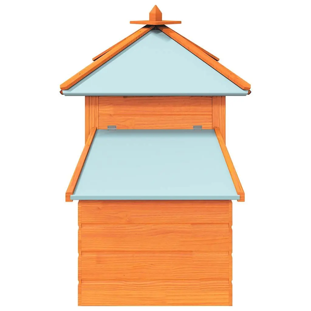 Outdoor Chicken Coop for Backyard Use with Nesting Box and Iron Mesh Run Brown