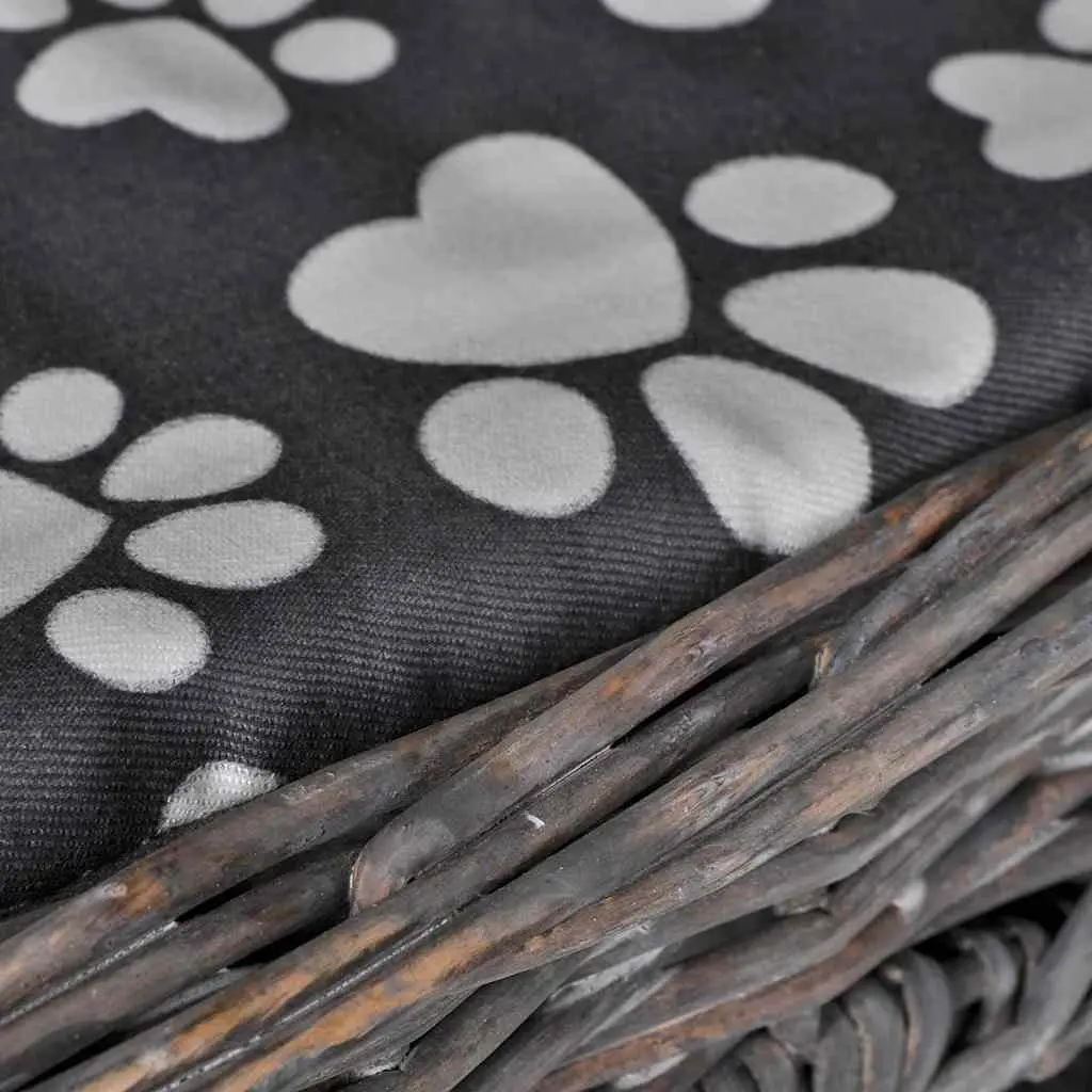 Grey Willow Woven Cat Bed Castle