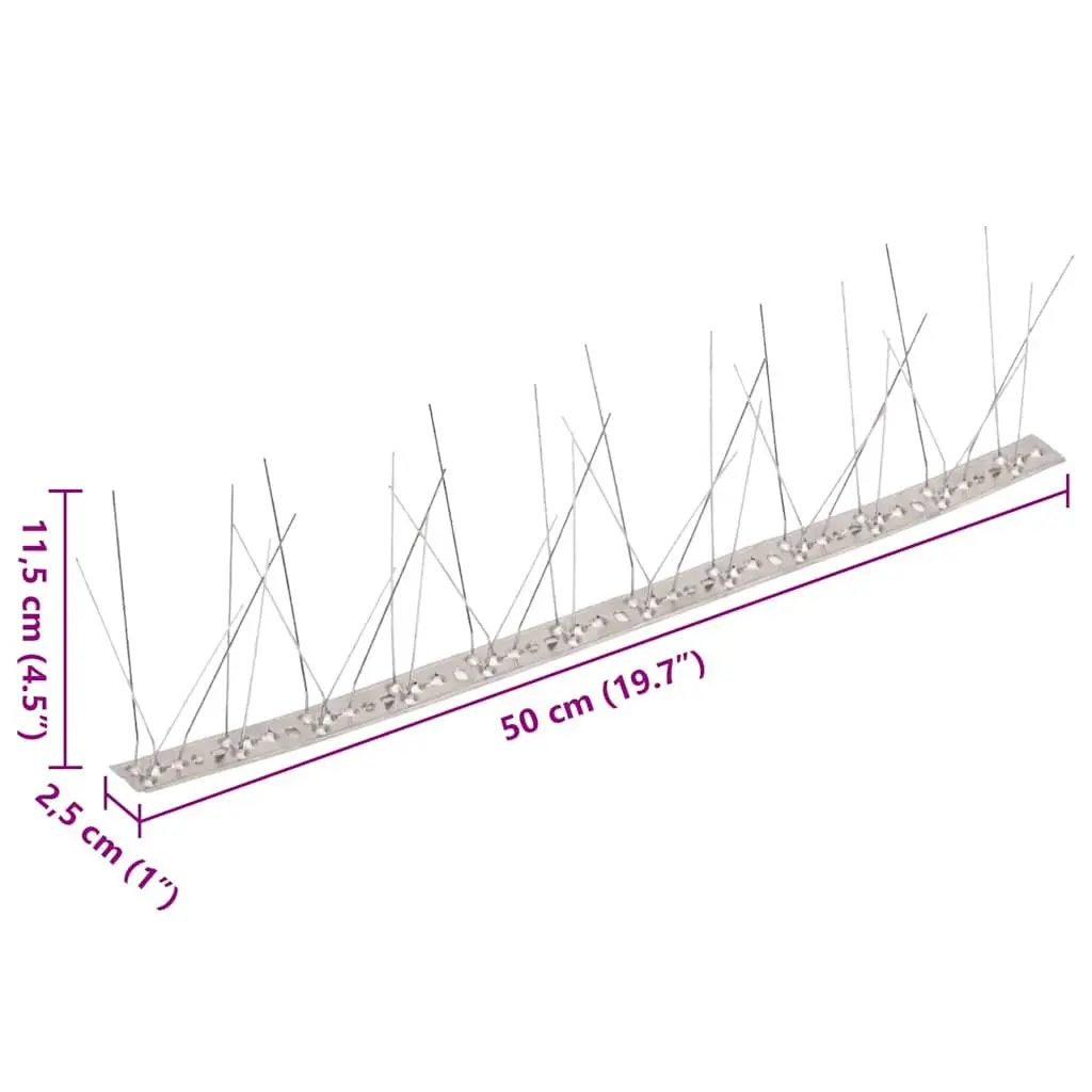 Bird Spikes 5-Row Stainless Steel Pigeon Deterrent Set of 6 3m Pest Repellent