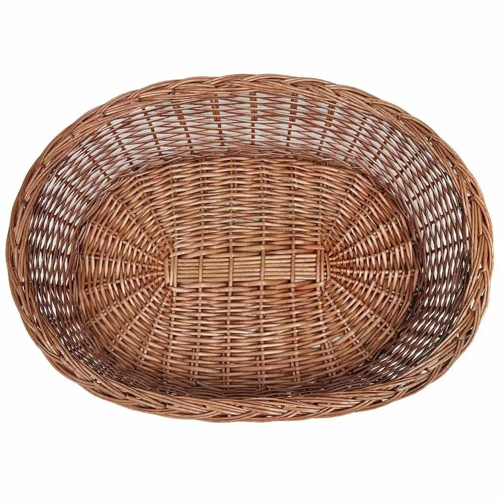 Dog Basket Pet Bed 90cm Willow Woven Brown Natural Indoor Outdoor Sleep Rest