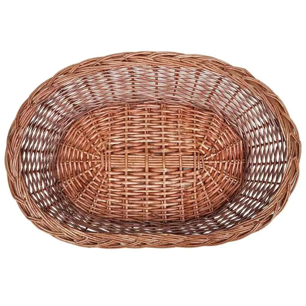 Dog Basket Pet Bed Indoor Outdoor 50cm Brown Willow Woven