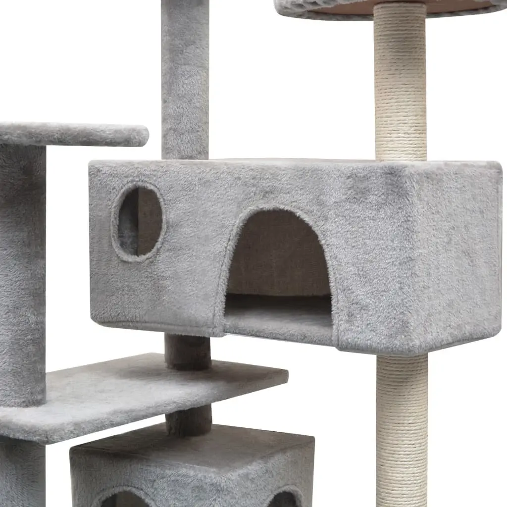 Grey 125cm Cat Tree with Scratching Posts