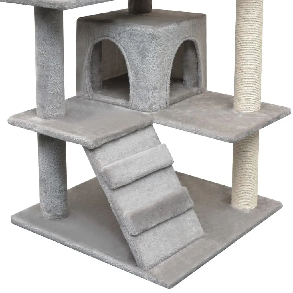 Grey 125cm Cat Tree with Scratching Posts