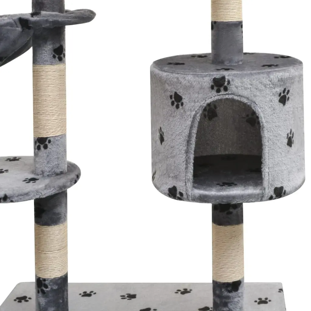 125cm Cat Tree in Grey with Sisal Scratching Posts