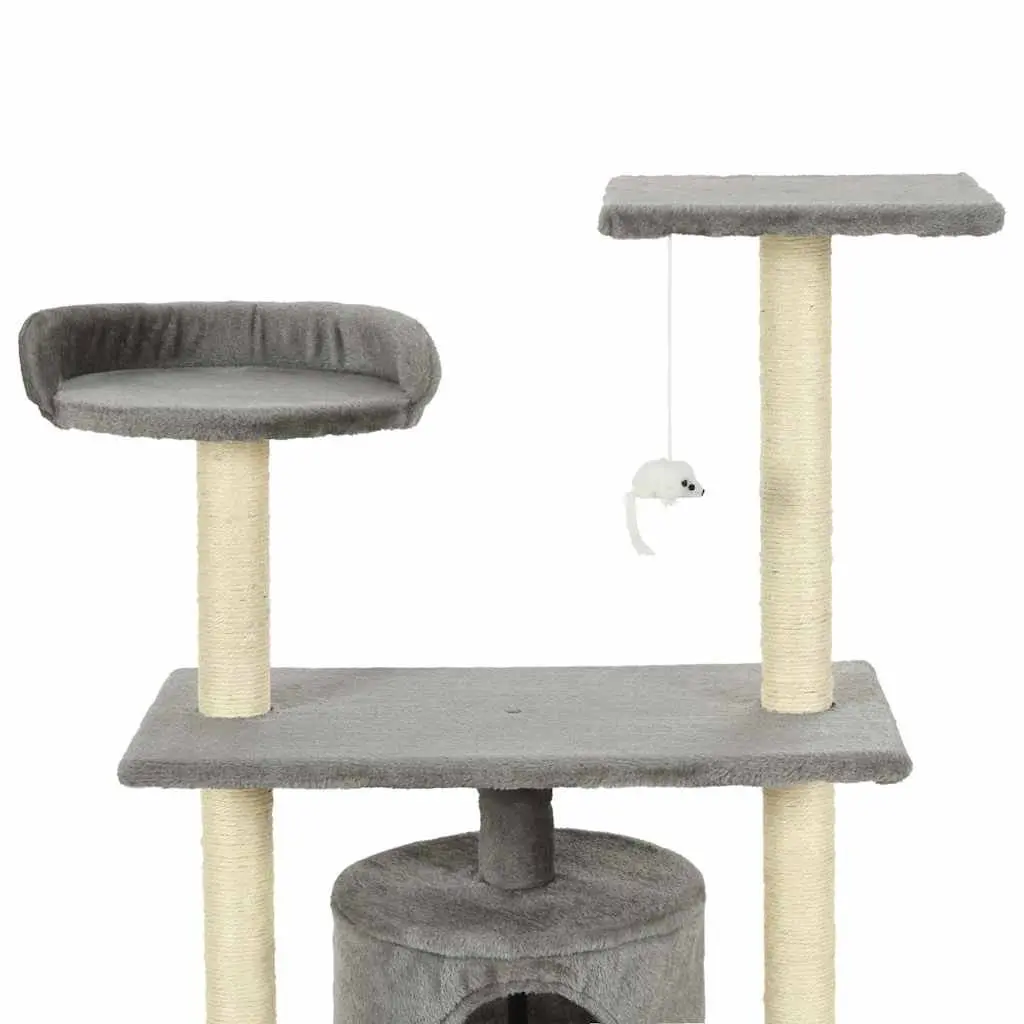 Cat Tree 95cm Grey Scratching Posts Sisal Rope Multi-Level Climbing Play Centre