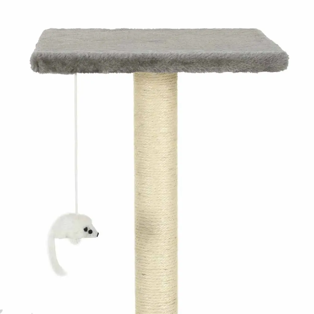 Cat Tree 95cm Grey Scratching Posts Sisal Rope Multi-Level Climbing Play Centre