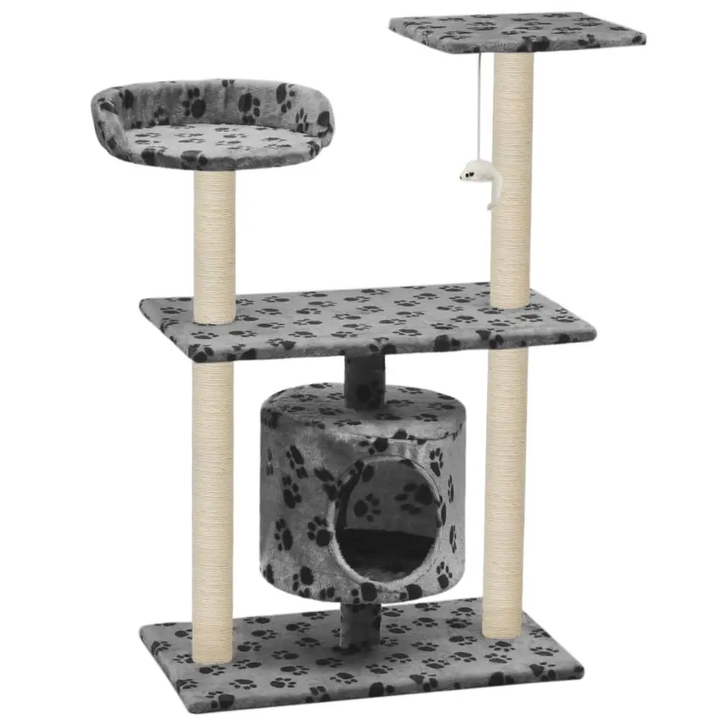 95cm Grey Cat Tree with Sisal Scratching Posts