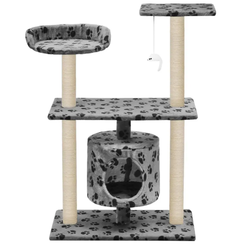 95cm Grey Cat Tree with Sisal Scratching Posts