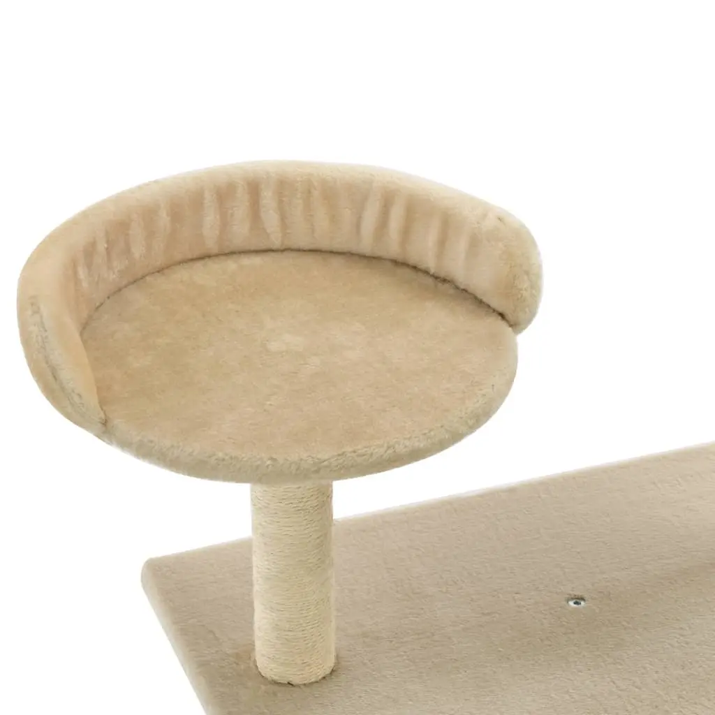 95cm Beige Cat Tree with Sisal Posts and Plush Frame
