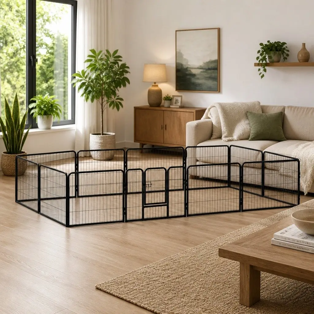Dog Playpen 12 Panels Steel 80x60 cm