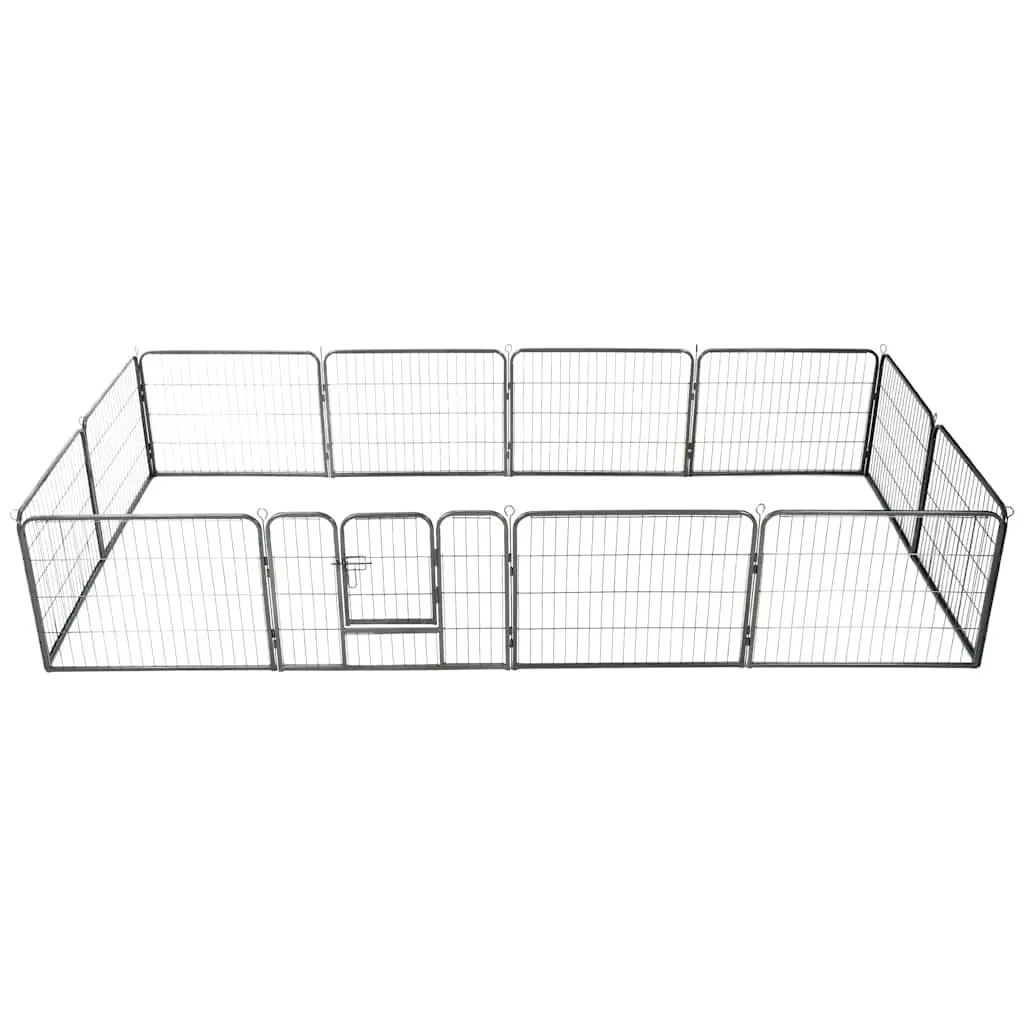 Dog Playpen 12 Panels Steel 80x60 cm