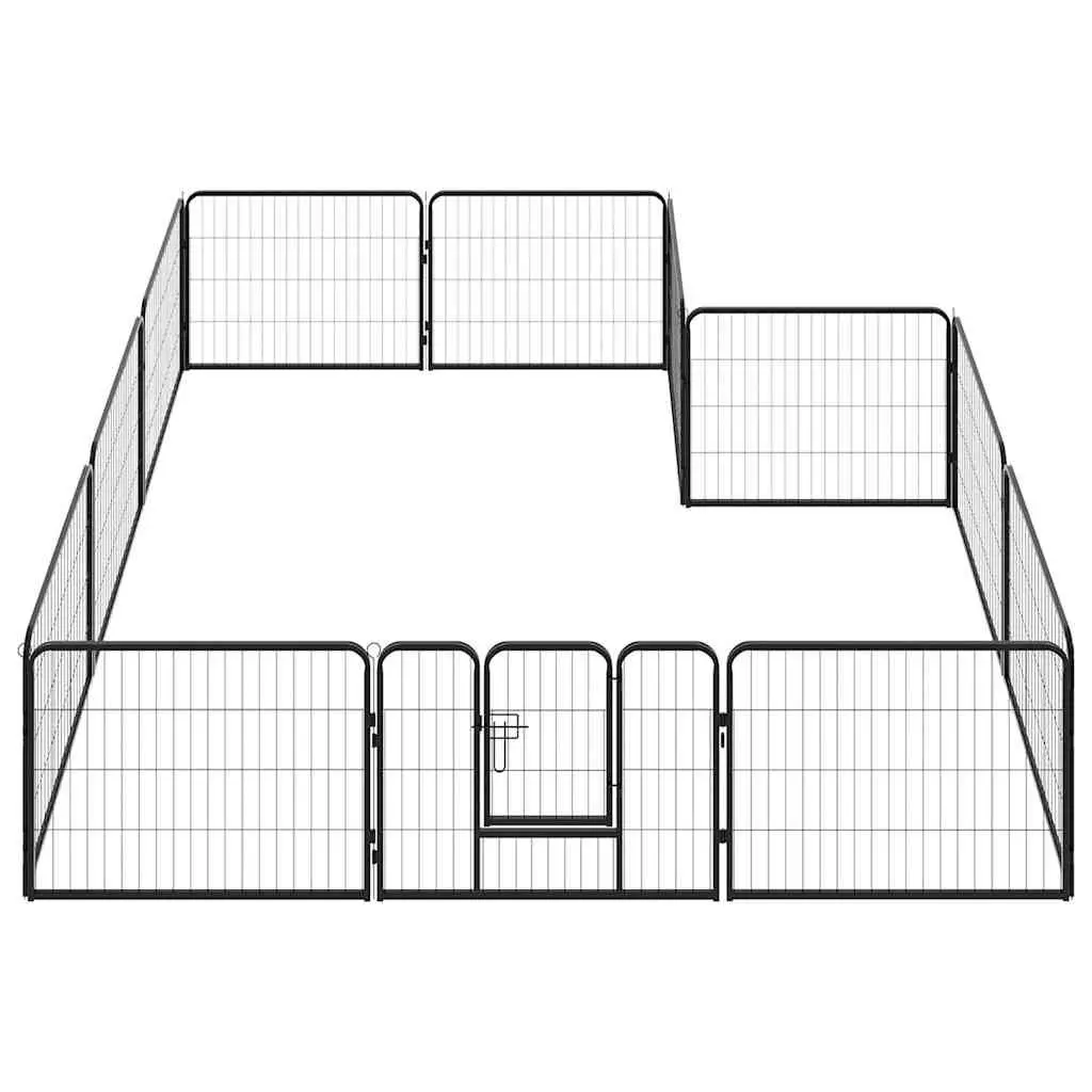 Dog Playpen 12 Panels Steel 80x60 cm