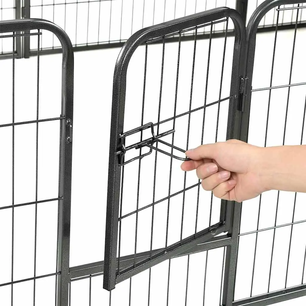 Dog Playpen 12 Panels Steel 80x60 cm