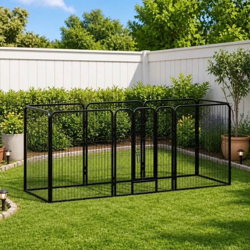 Dog Playpen 8 Panels Indoor Outdoor Exercise Run 80x100cm